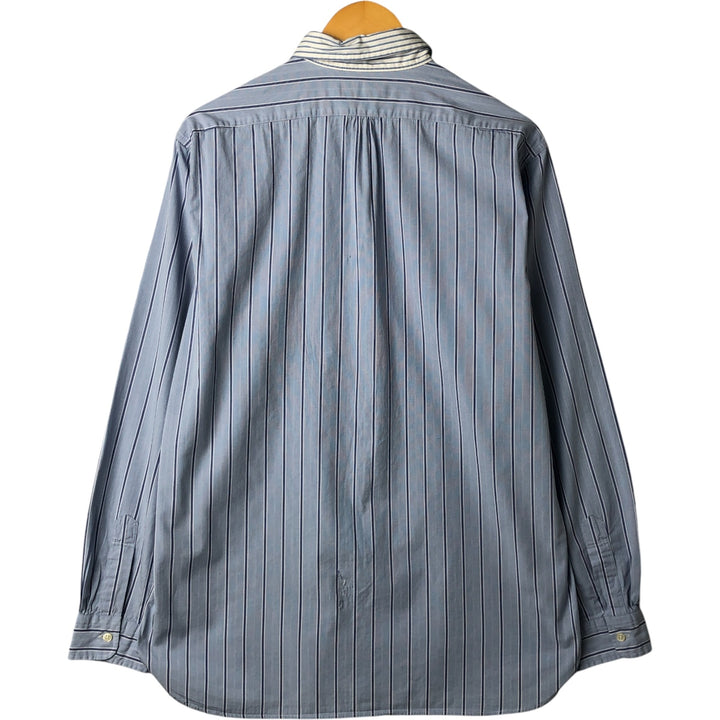Ralph Lauren Polo by Ralph Lauren Long Sleeve Button-Down Striped Shirt, Men's Size L cotton Blue type light blue Vintage Second Hand