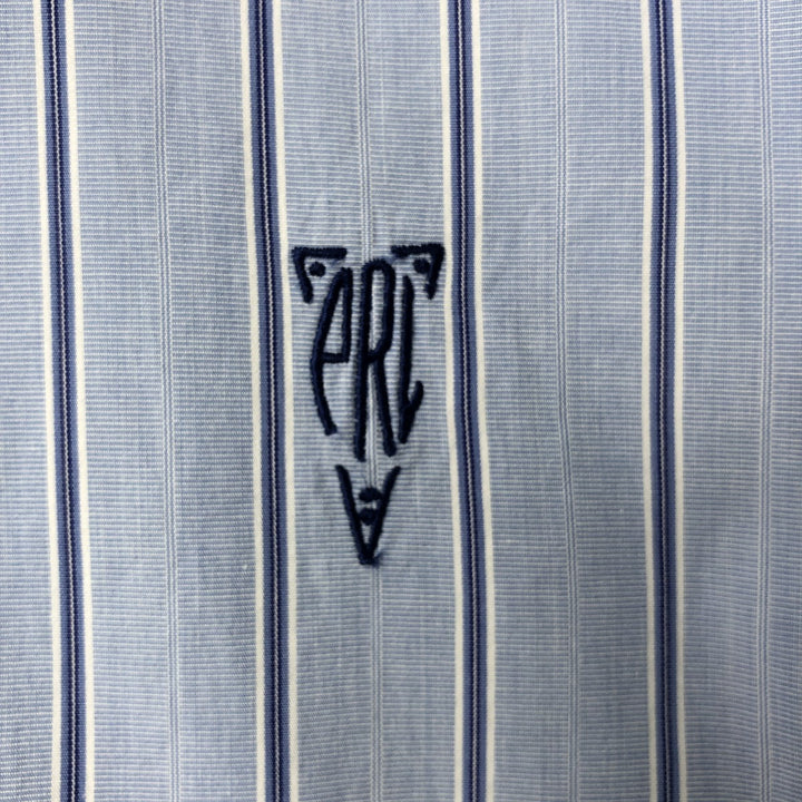 Ralph Lauren Polo by Ralph Lauren Long Sleeve Button-Down Striped Shirt, Men's Size L cotton Blue type light blue Vintage Second Hand