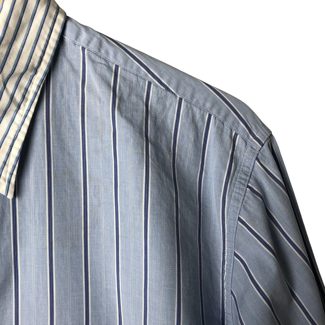 Ralph Lauren Polo by Ralph Lauren Long Sleeve Button-Down Striped Shirt, Men's Size L cotton Blue type light blue Vintage Second Hand