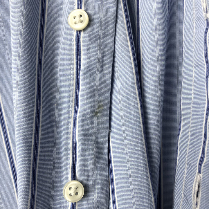 Ralph Lauren Polo by Ralph Lauren Long Sleeve Button-Down Striped Shirt, Men's Size L cotton Blue type light blue Vintage Second Hand