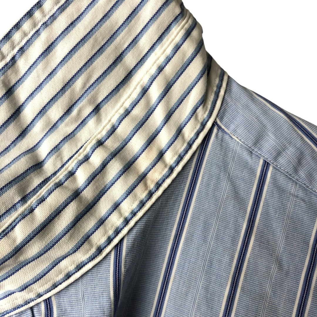 Ralph Lauren Polo by Ralph Lauren Long Sleeve Button-Down Striped Shirt, Men's Size L cotton Blue type light blue Vintage Second Hand
