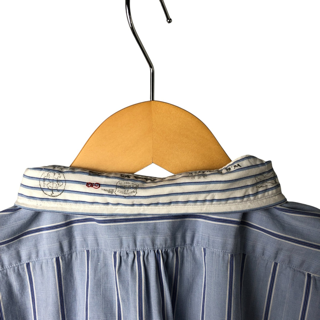 Ralph Lauren Polo by Ralph Lauren Long Sleeve Button-Down Striped Shirt, Men's Size L cotton Blue type light blue Vintage Second Hand