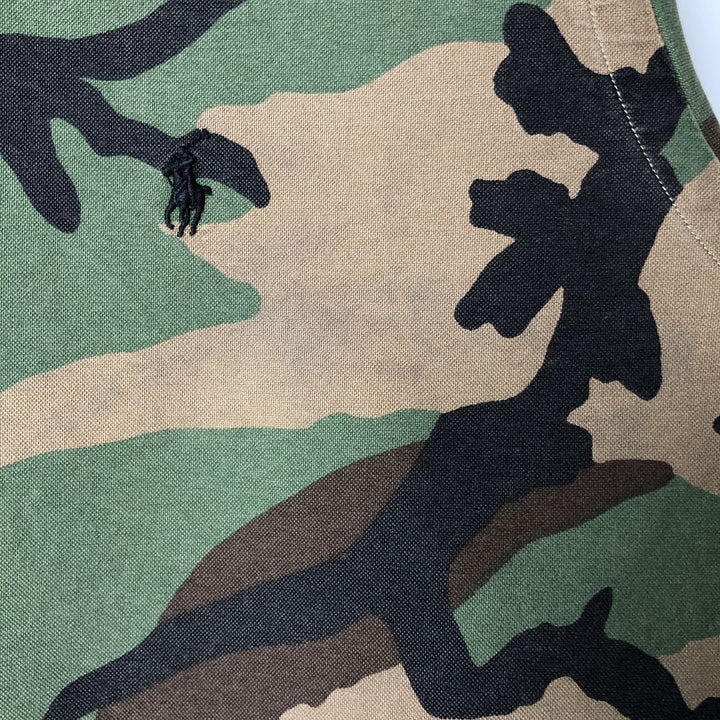 Ralph Lauren Camouflage Pattern Woodland Camo Long Sleeve Button Down Shirt Men's XXL cotton Khaki type brown Vintage Second Hand
