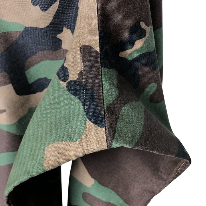 Ralph Lauren Camouflage Pattern Woodland Camo Long Sleeve Button Down Shirt Men's XXL cotton Khaki type brown Vintage Second Hand