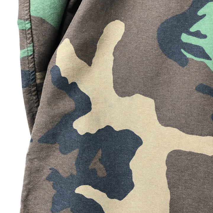 Ralph Lauren Camouflage Pattern Woodland Camo Long Sleeve Button Down Shirt Men's XXL cotton Khaki type brown Vintage Second Hand