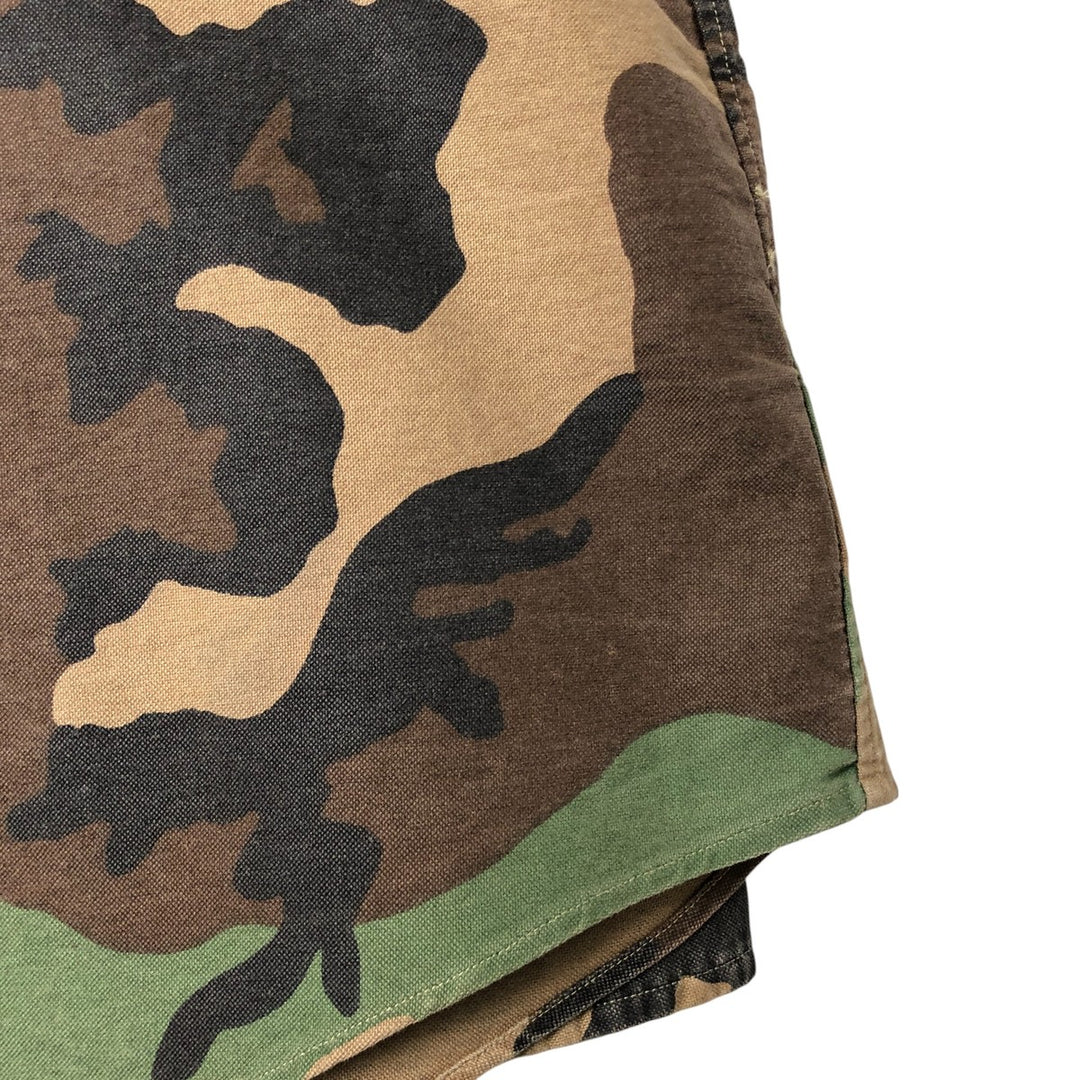 Ralph Lauren Camouflage Pattern Woodland Camo Long Sleeve Button Down Shirt Men's XXL cotton Khaki type brown Vintage Second Hand