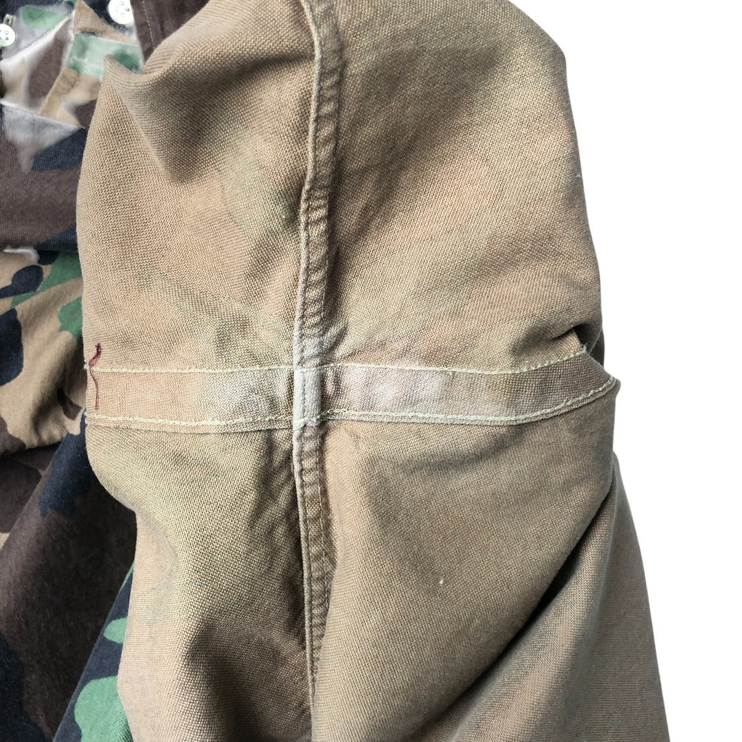 Ralph Lauren Camouflage Pattern Woodland Camo Long Sleeve Button Down Shirt Men's XXL cotton Khaki type brown Vintage Second Hand
