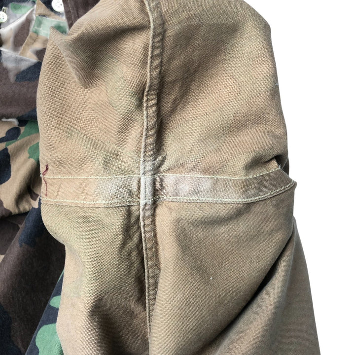 Ralph Lauren Camouflage Pattern Woodland Camo Long Sleeve Button Down Shirt Men's XXL cotton Khaki type brown Vintage Second Hand