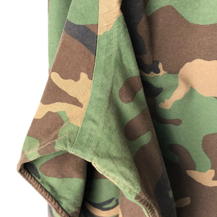 Ralph Lauren Camouflage Pattern Woodland Camo Long Sleeve Button Down Shirt Men's XXL cotton Khaki type brown Vintage Second Hand