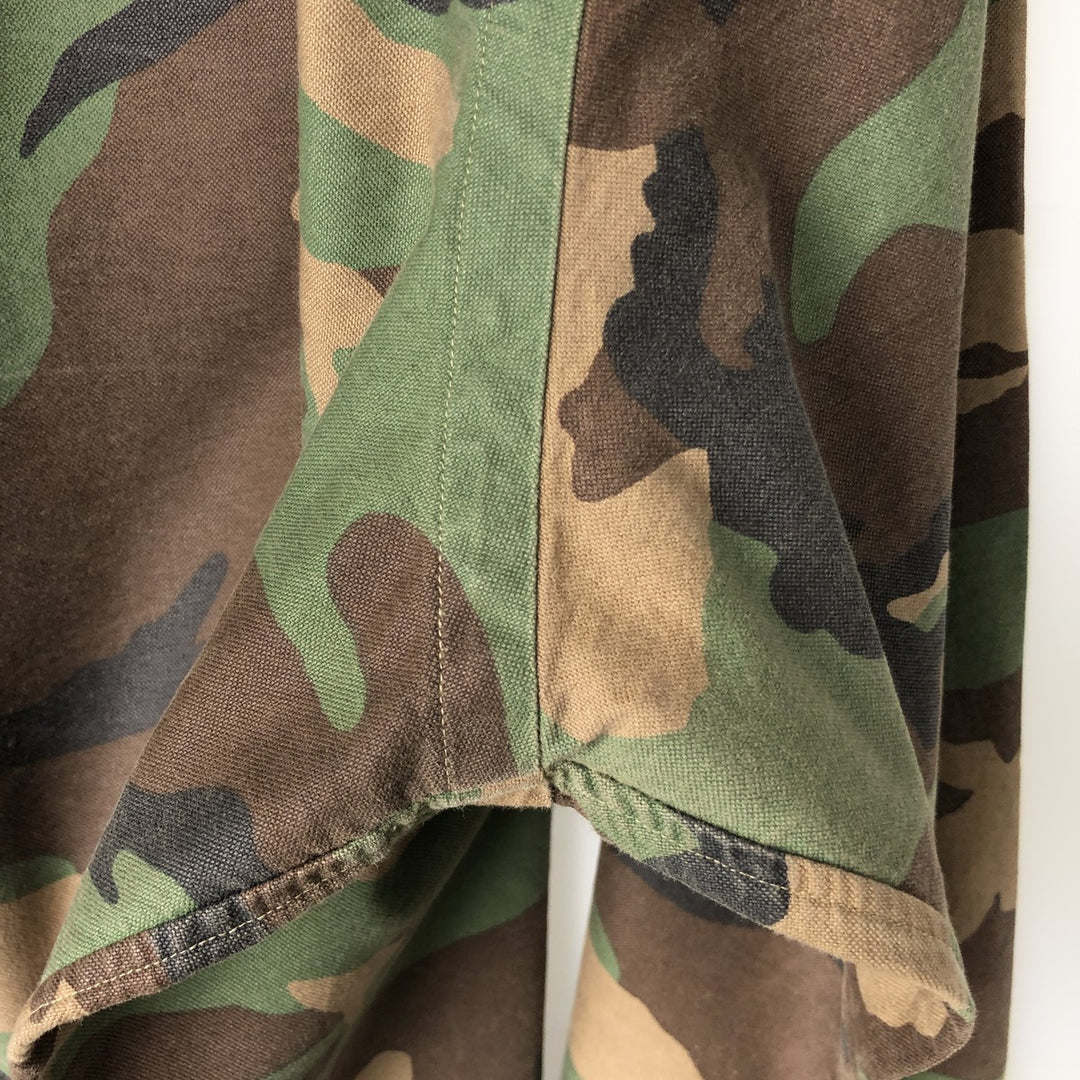 Ralph Lauren Camouflage Pattern Woodland Camo Long Sleeve Button Down Shirt Men's XXL cotton Khaki type brown Vintage Second Hand