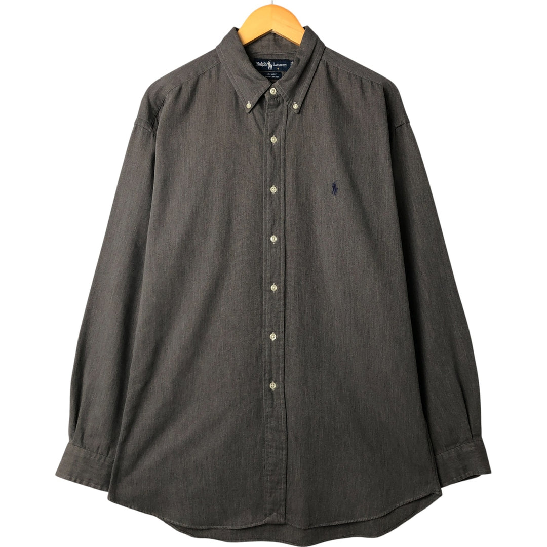 Ralph Lauren BLAKE long sleeve button down shirt, men's XL size cotton gray type Vintage Second Hand
