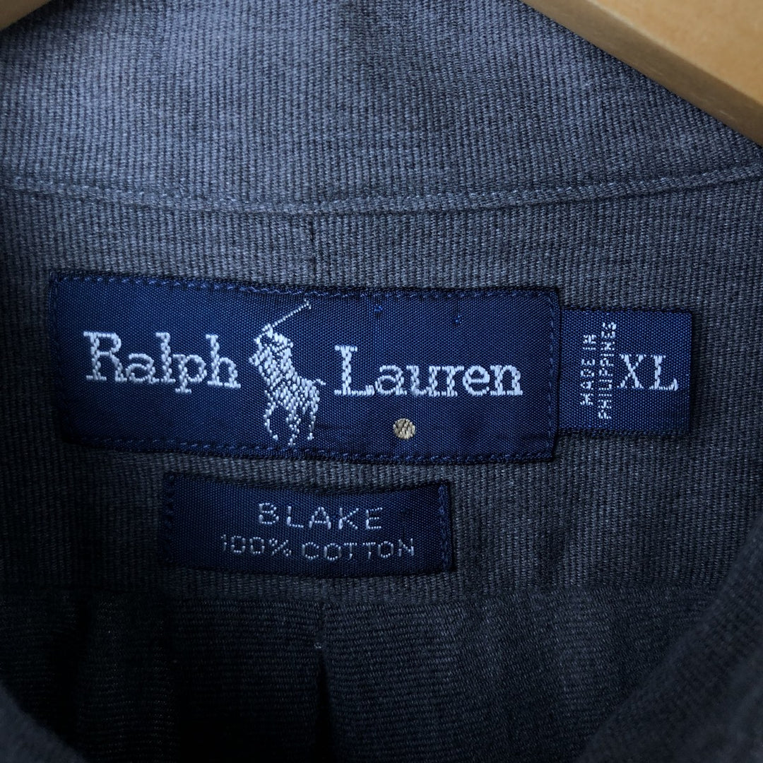 Ralph Lauren BLAKE long sleeve button down shirt, men's XL size cotton gray type Vintage Second Hand