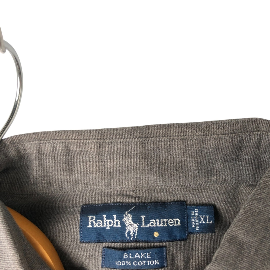 Ralph Lauren BLAKE long sleeve button down shirt, men's XL size cotton gray type Vintage Second Hand