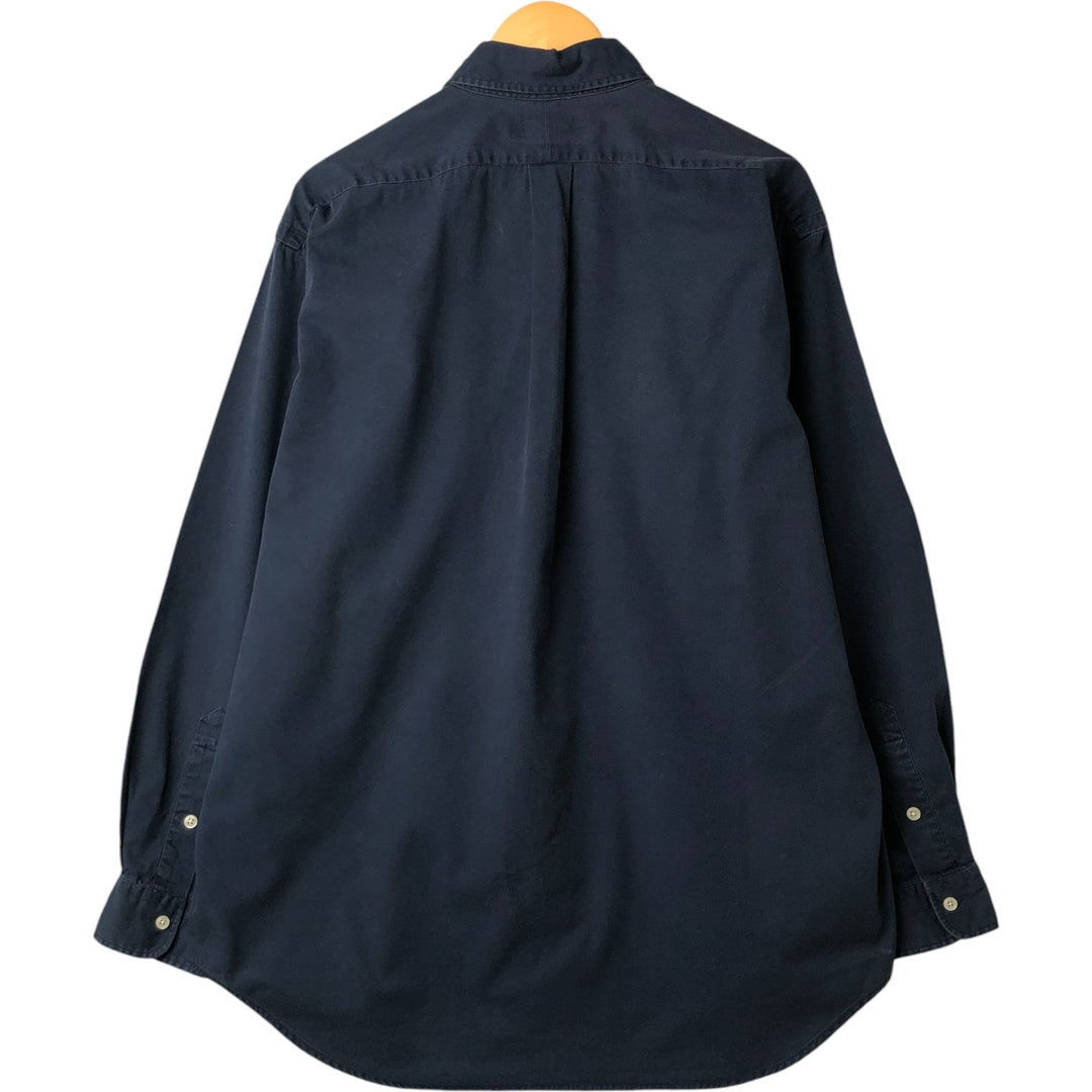 Ralph Lauren BLAIRE long sleeve button down shirt, men's size L cotton navy blue type Vintage Second Hand