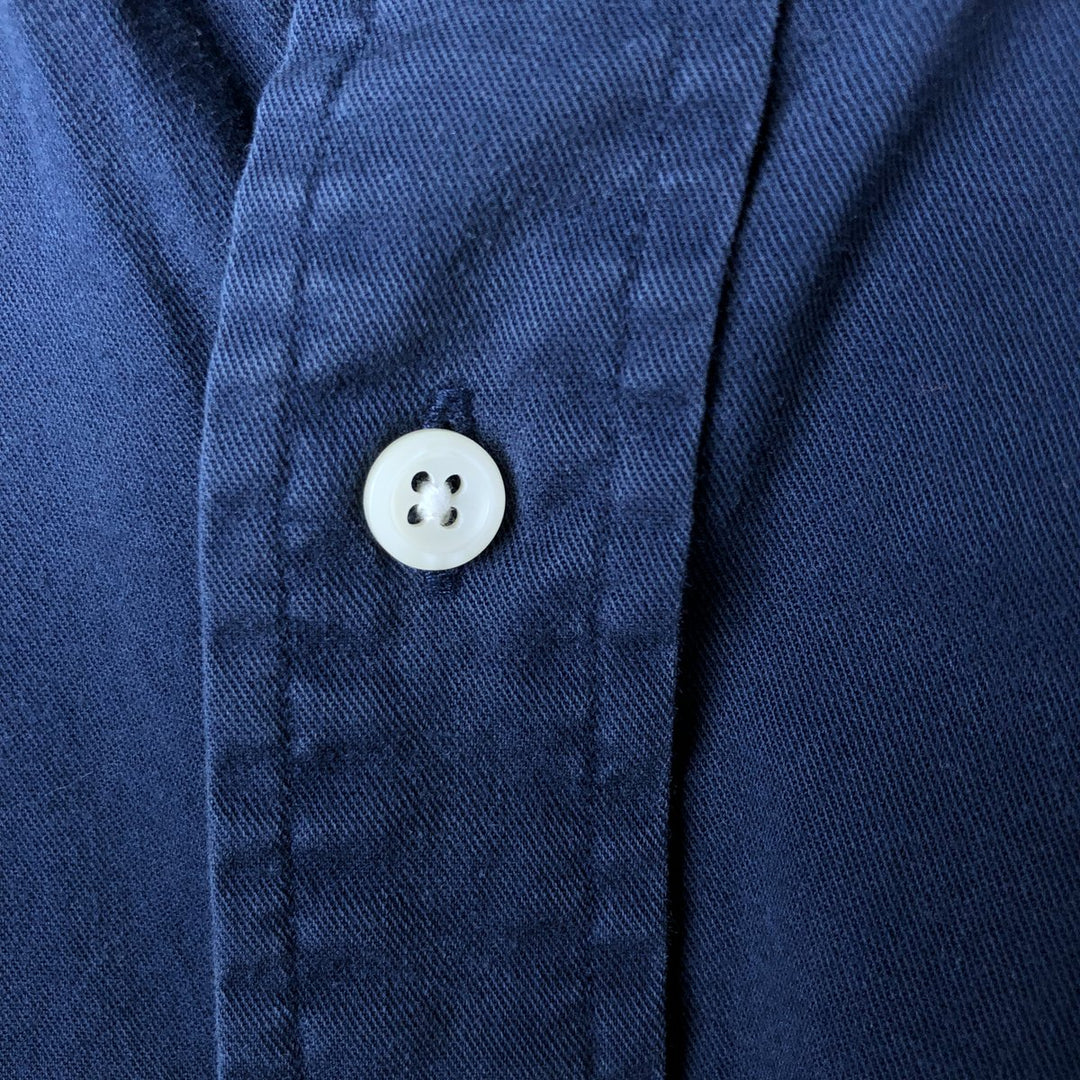Ralph Lauren BLAIRE long sleeve button down shirt, men's size L cotton navy blue type Vintage Second Hand