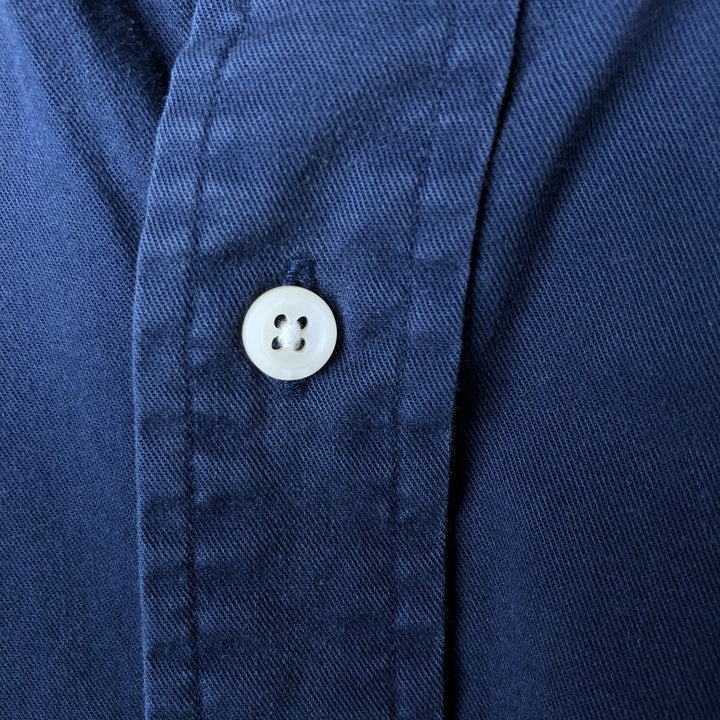 Ralph Lauren BLAIRE long sleeve button down shirt, men's size L cotton navy blue type Vintage Second Hand