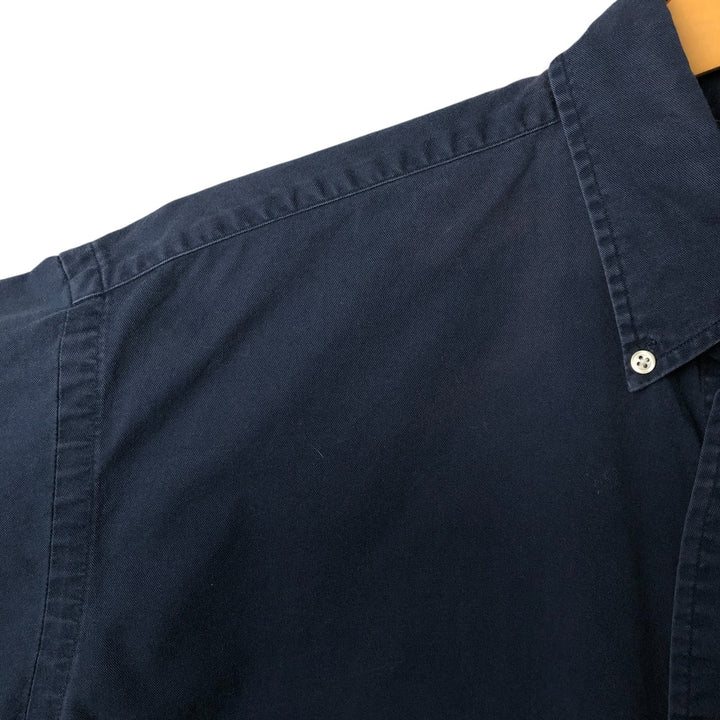 Ralph Lauren BLAIRE long sleeve button down shirt, men's size L cotton navy blue type Vintage Second Hand