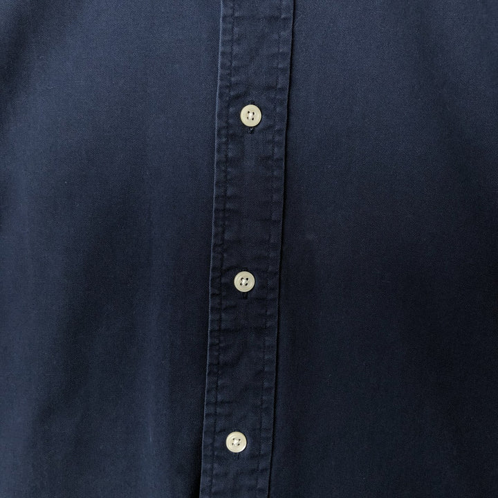 Ralph Lauren BLAIRE long sleeve button down shirt, men's size L cotton navy blue type Vintage Second Hand