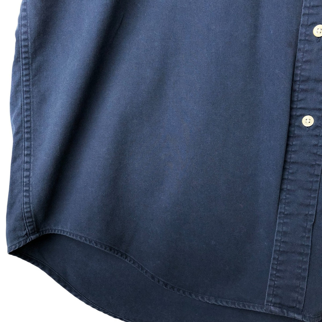 Ralph Lauren BLAIRE long sleeve button down shirt, men's size L cotton navy blue type Vintage Second Hand