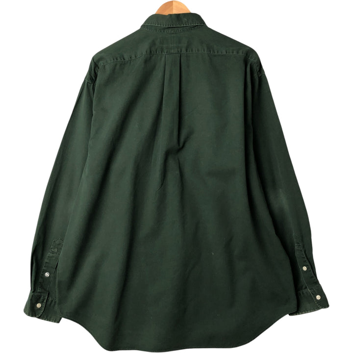 Ralph Lauren BLAKE long sleeve button down shirt, men's XL size cotton Green type dark green Vintage Second Hand
