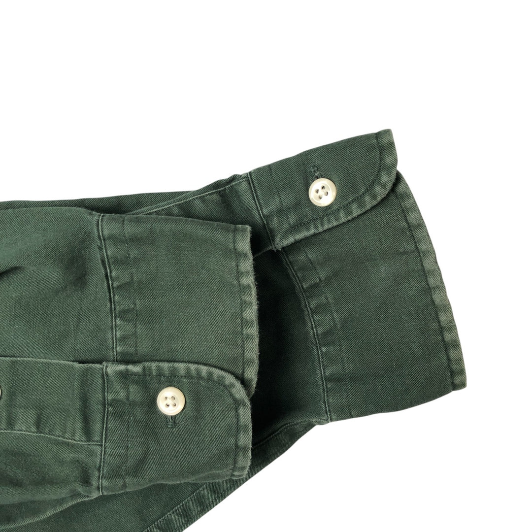 Ralph Lauren BLAKE long sleeve button down shirt, men's XL size cotton Green type dark green Vintage Second Hand