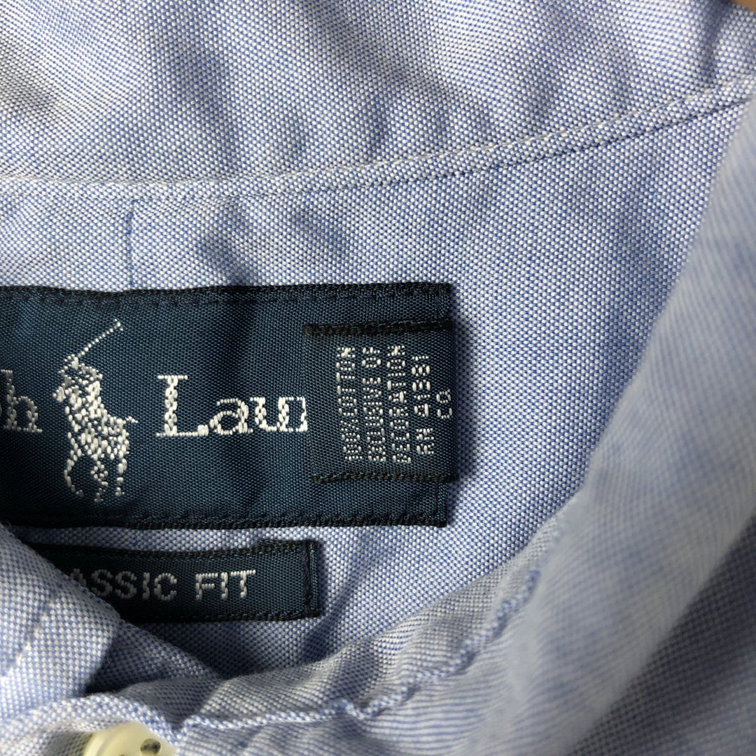 Ralph Lauren Classic Fit Long Sleeve Button Down Shirt, Men's Size L cotton Blue type light blue Vintage Second Hand