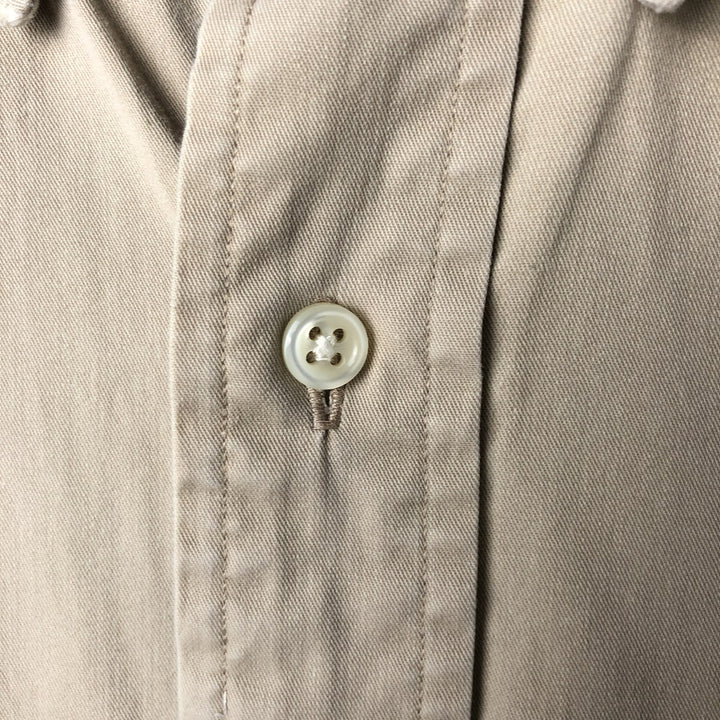 Ralph Lauren BLAKE long sleeve button down shirt, men's XL size cotton beige type brown Vintage Second Hand