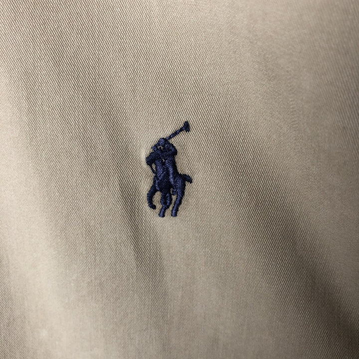 Ralph Lauren BLAKE long sleeve button down shirt, men's XL size cotton beige type brown Vintage Second Hand