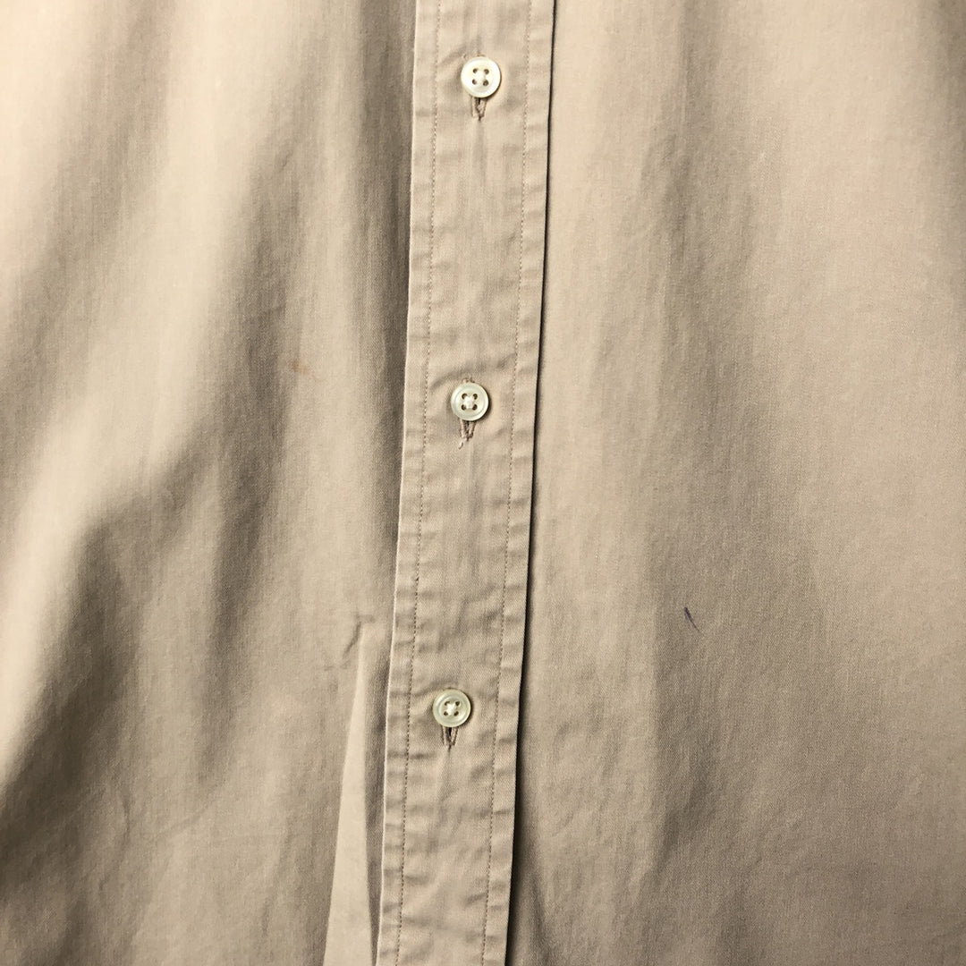 Ralph Lauren BLAKE long sleeve button down shirt, men's XL size cotton beige type brown Vintage Second Hand