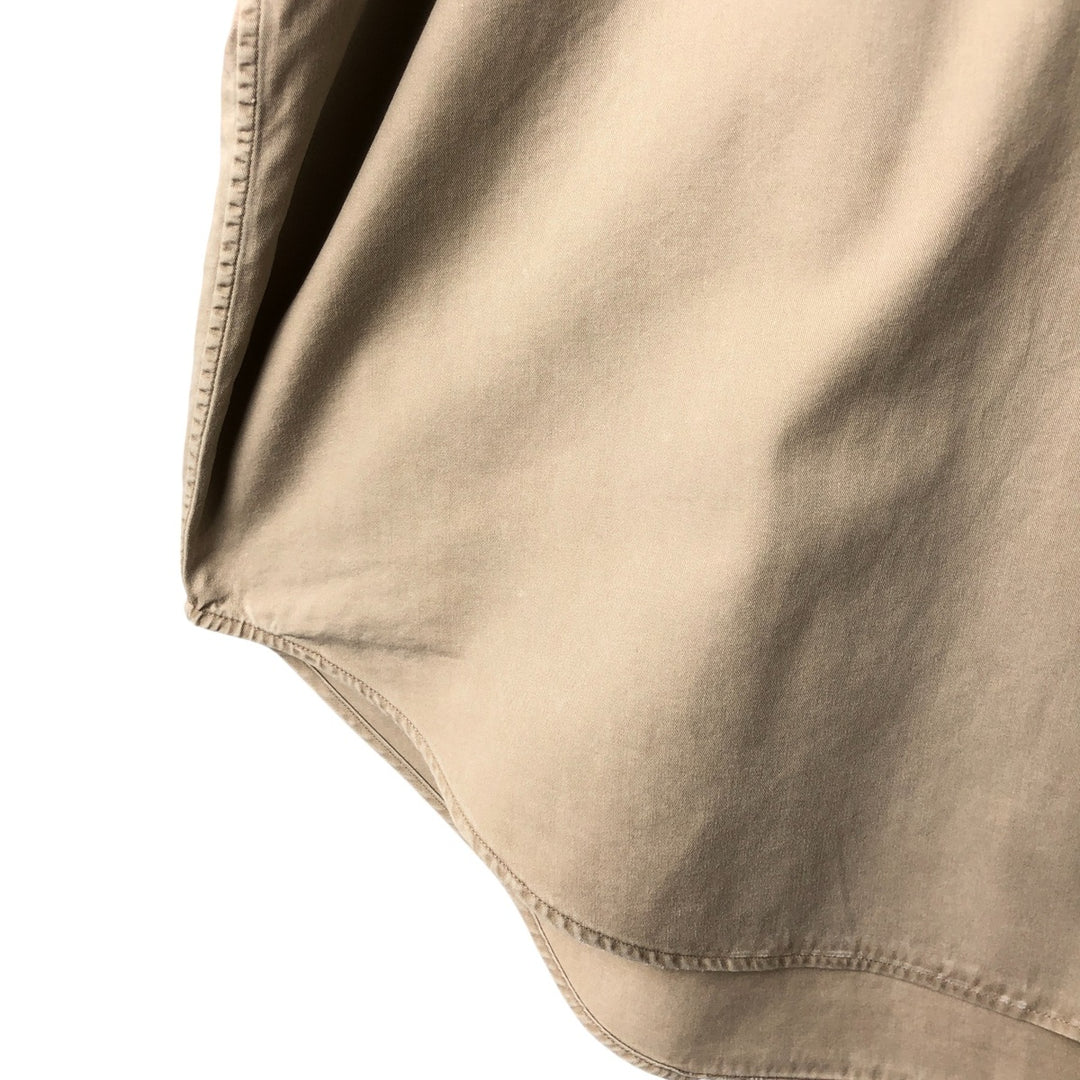 Ralph Lauren BLAKE long sleeve button down shirt, men's XL size cotton beige type brown Vintage Second Hand