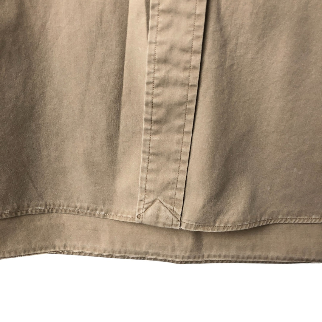 Ralph Lauren BLAKE long sleeve button down shirt, men's XL size cotton beige type brown Vintage Second Hand