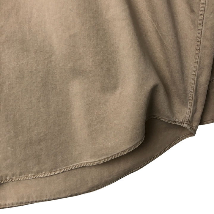 Ralph Lauren BLAKE long sleeve button down shirt, men's XL size cotton beige type brown Vintage Second Hand