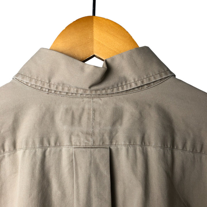Ralph Lauren BLAKE long sleeve button down shirt, men's XL size cotton beige type brown Vintage Second Hand