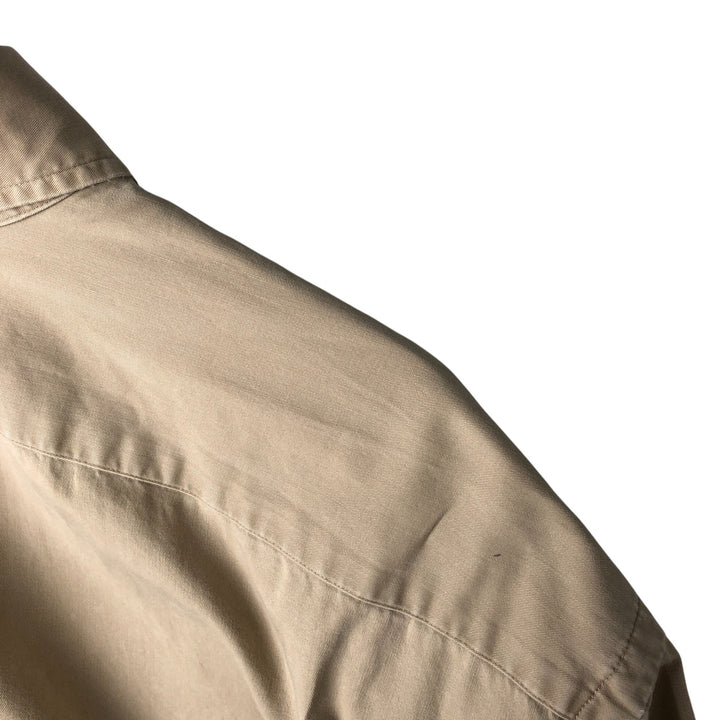 Ralph Lauren BLAKE long sleeve button down shirt, men's XL size cotton beige type brown Vintage Second Hand