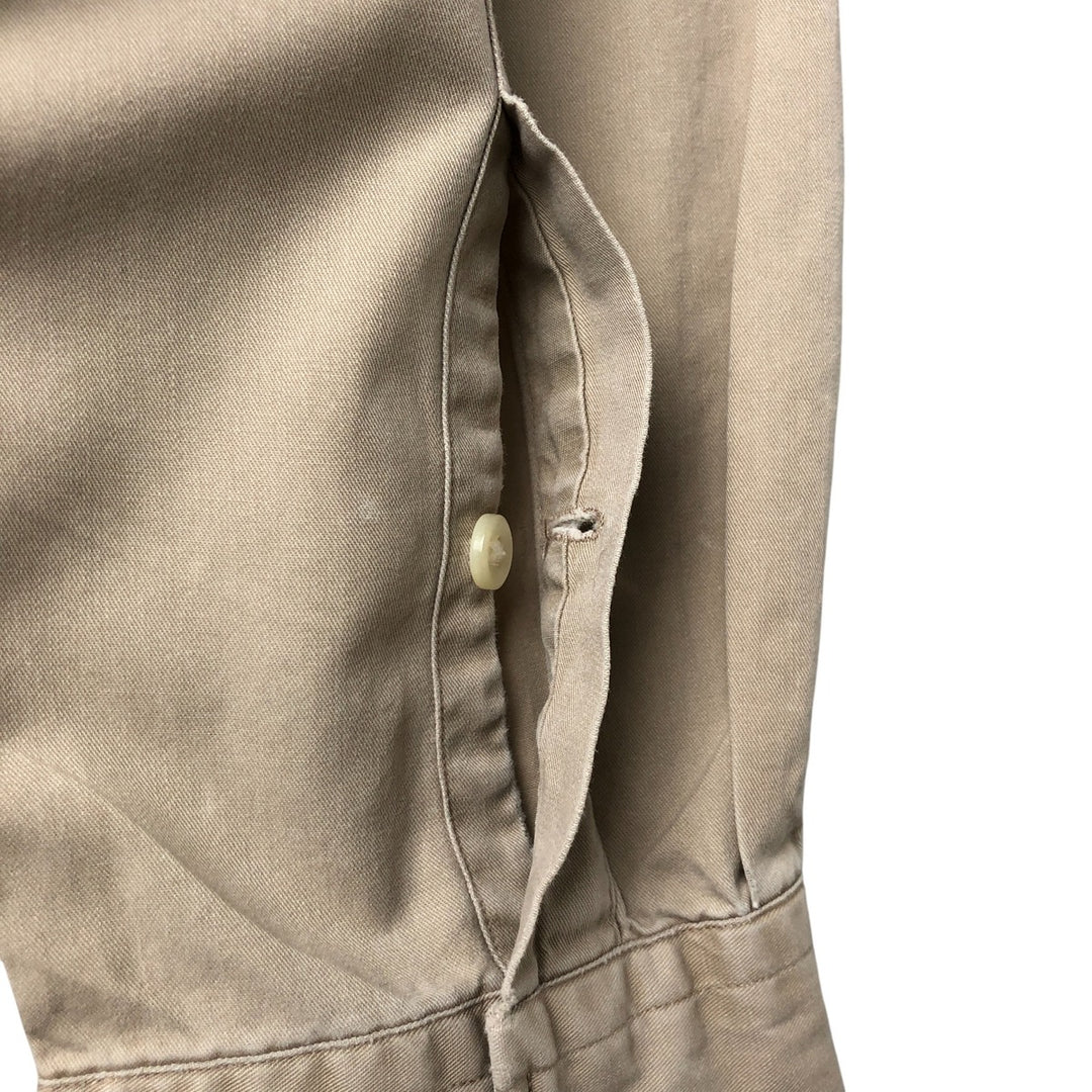 Ralph Lauren BLAKE long sleeve button down shirt, men's XL size cotton beige type brown Vintage Second Hand