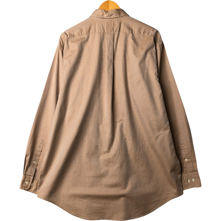 Ralph Lauren YARMOUTH long sleeve button down shirt, men's size L cotton Beige type Vintage Second Hand