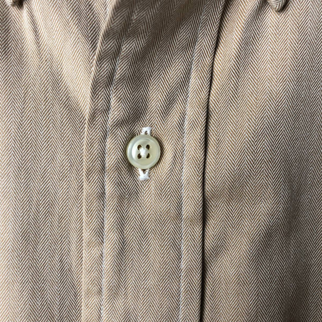 Ralph Lauren YARMOUTH long sleeve button down shirt, men's size L cotton Beige type Vintage Second Hand