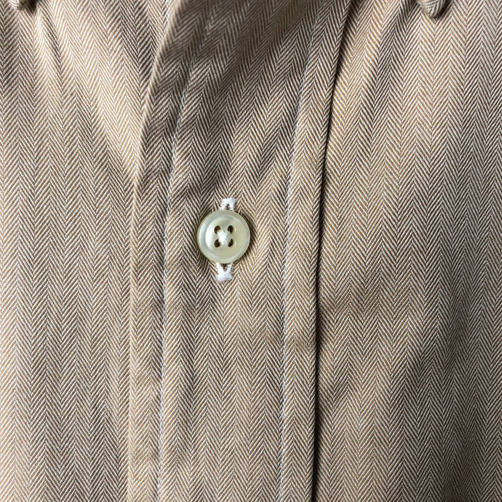 Ralph Lauren YARMOUTH long sleeve button down shirt, men's size L cotton Beige type Vintage Second Hand