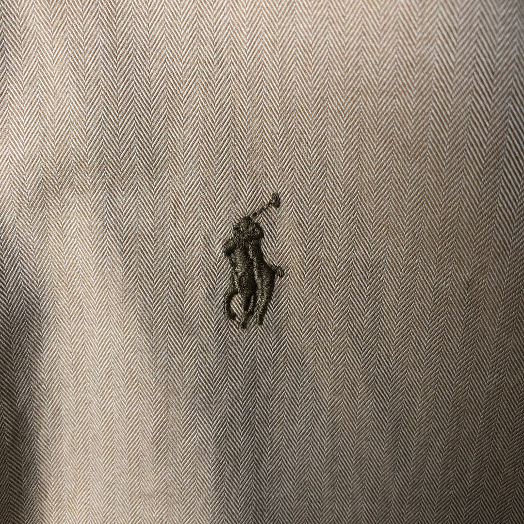 Ralph Lauren YARMOUTH long sleeve button down shirt, men's size L cotton Beige type Vintage Second Hand