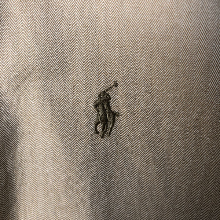 Ralph Lauren YARMOUTH long sleeve button down shirt, men's size L cotton Beige type Vintage Second Hand