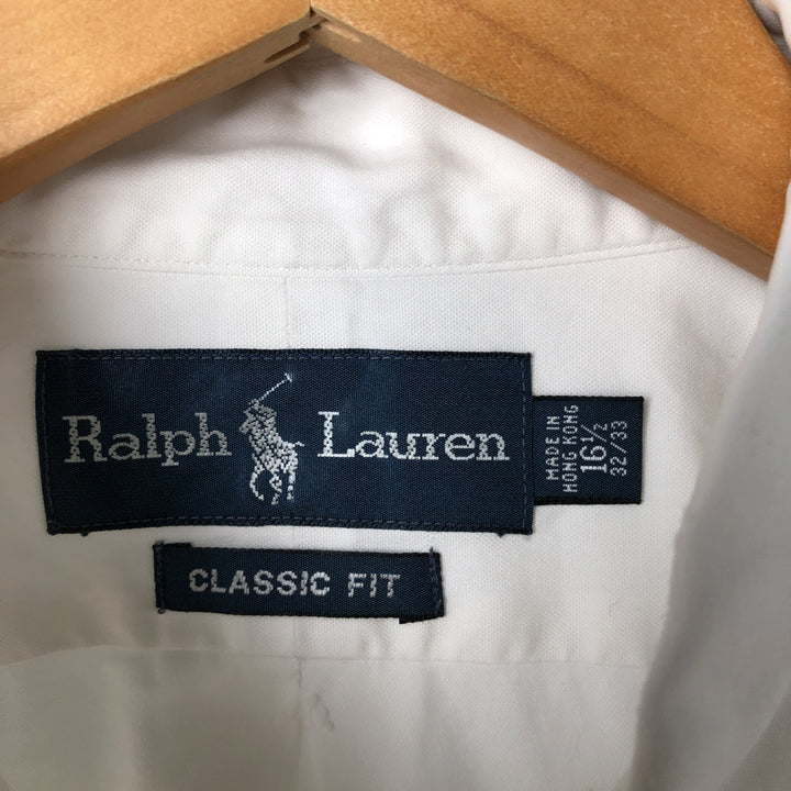 Ralph Lauren Classic Fit Long Sleeve Button Down Shirt, Men's Size L cotton white type Vintage Second Hand