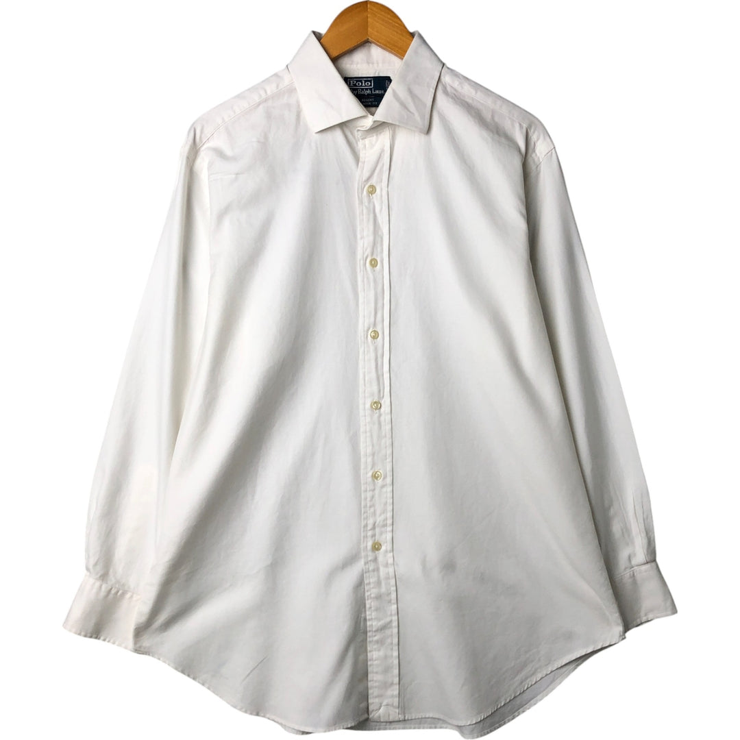 Ralph Lauren REGEND CLASSIC FIT wide collar long sleeve cotton shirt, men's size L cotton white type Vintage Second Hand