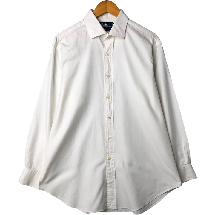 Ralph Lauren REGEND CLASSIC FIT wide collar long sleeve cotton shirt, men's size L cotton white type Vintage Second Hand