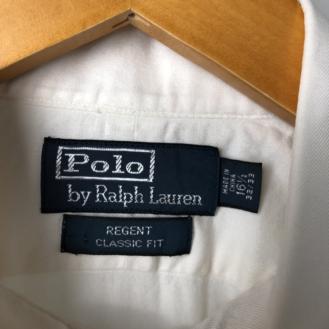 Ralph Lauren REGEND CLASSIC FIT wide collar long sleeve cotton shirt, men's size L cotton white type Vintage Second Hand
