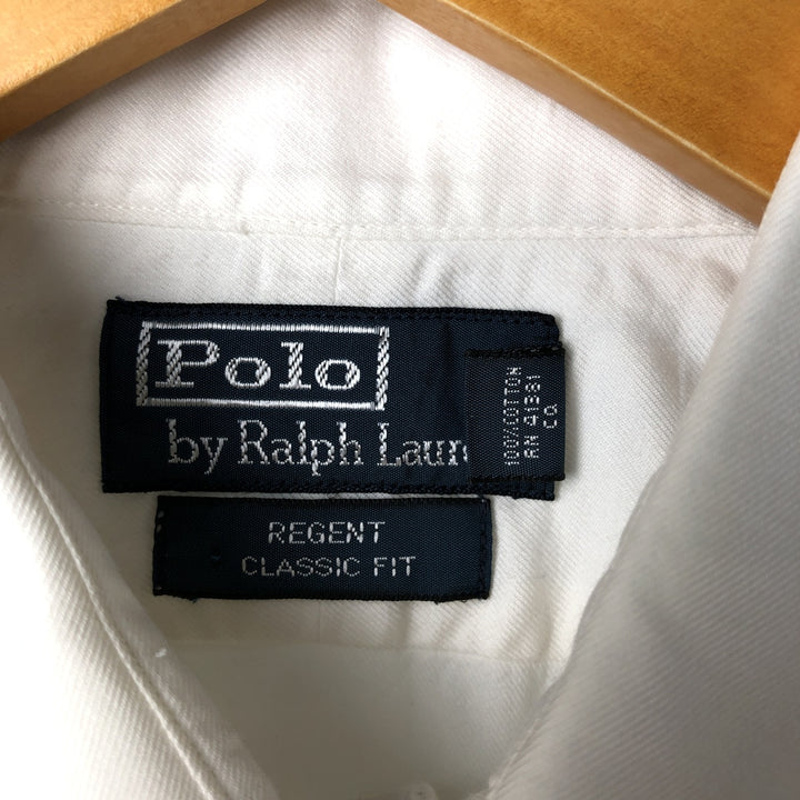Ralph Lauren REGEND CLASSIC FIT wide collar long sleeve cotton shirt, men's size L cotton white type Vintage Second Hand