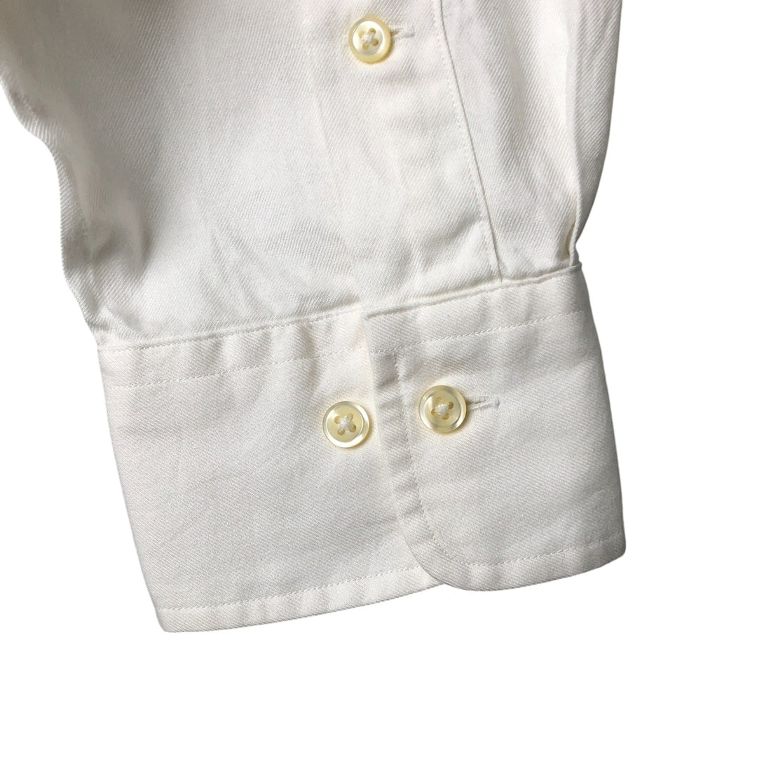 Ralph Lauren REGEND CLASSIC FIT wide collar long sleeve cotton shirt, men's size L cotton white type Vintage Second Hand