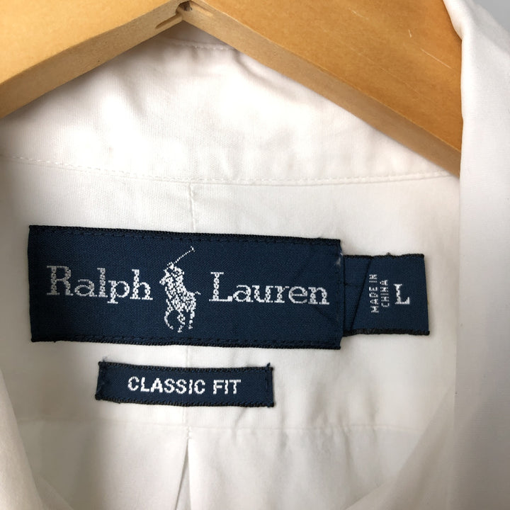 Ralph Lauren Classic Fit Long Sleeve Button Down Shirt, Men's Size L cotton white type Vintage Second Hand