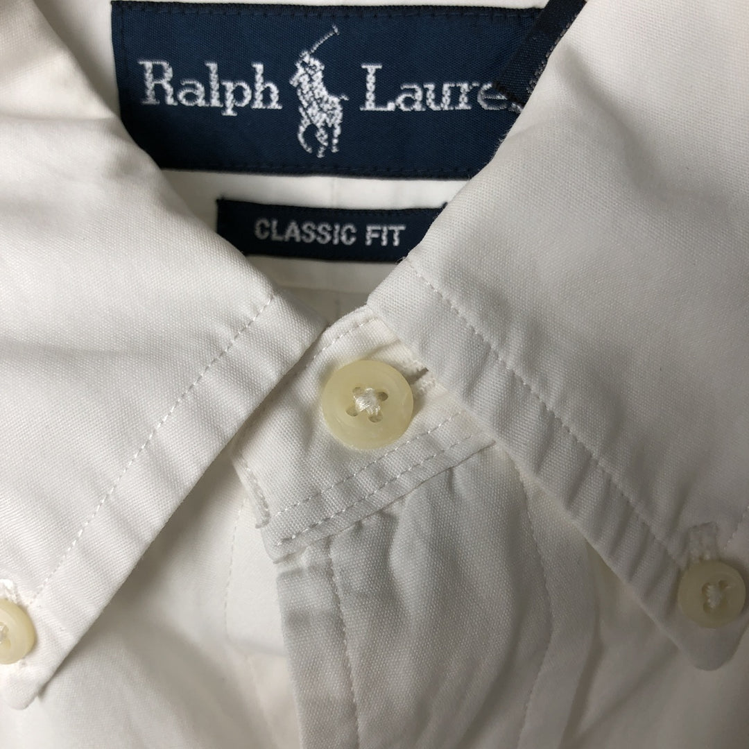 Ralph Lauren Classic Fit Long Sleeve Button Down Shirt, Men's Size L cotton white type Vintage Second Hand
