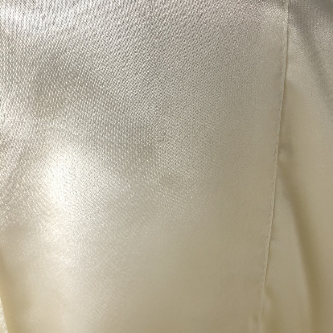 SAN ANDRE High-Neck Lace Long-Sleeve Ruffle Blouse, Made in USA, Women's Size Small polyester pale white type Vintage Second Hand