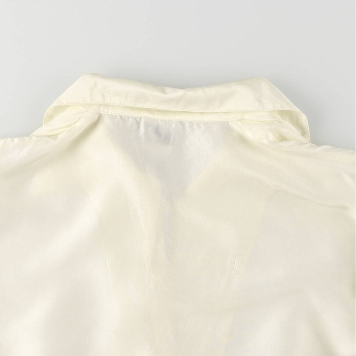 CLIO Open Collar Long Sleeve Silk Shirt, Box Shirt, Women's Size S silk pale white type Vintage Second Hand